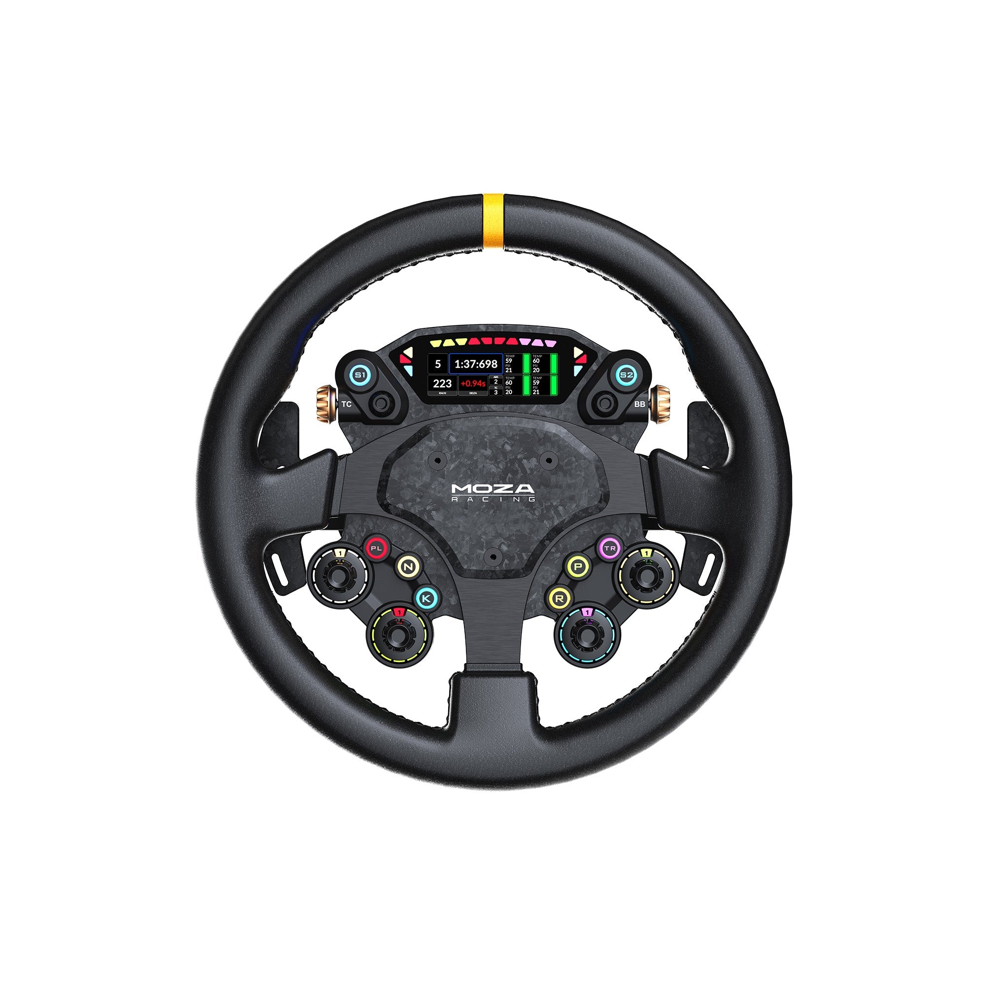 MOZARACING CS V2P Streeing Wheel【新型】 CS Pro Racing Wheel 325mm | Carbon Fiber Steering Wheel with HD